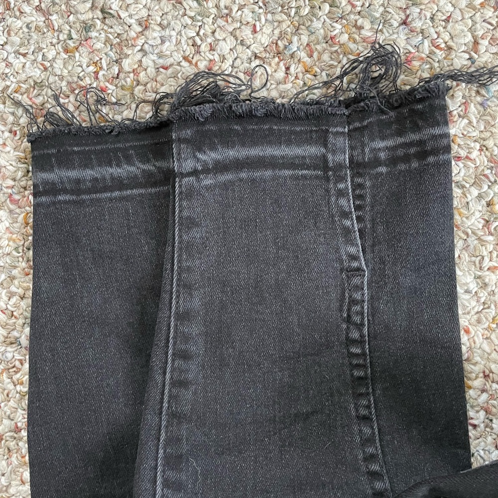 Black Frayed Hem Jeans - Picture 2 of 6